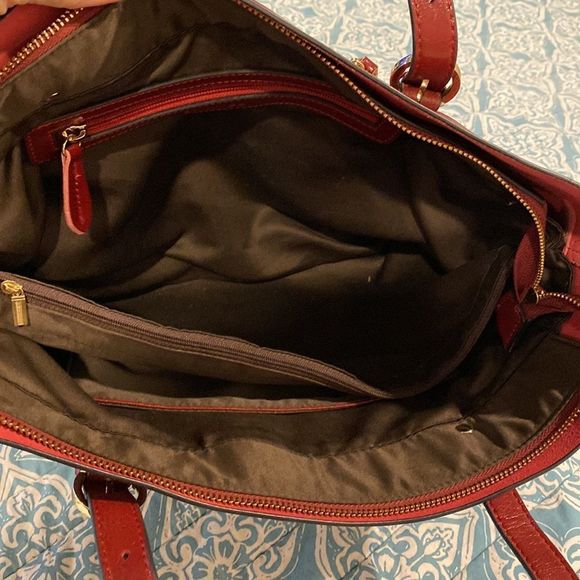 Kattee Burgundy Maroon Leather Satchel Shoulder Tote Bag - Picture 7 of 9